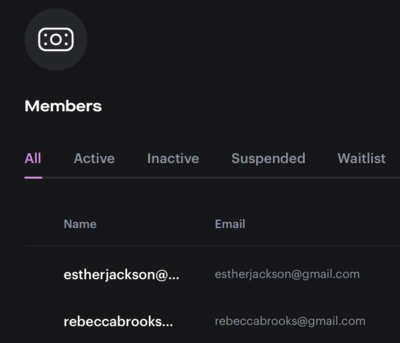 Members table display